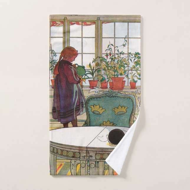 Blume zum Windows von Carl Larsson Handtuch (Handtuch)