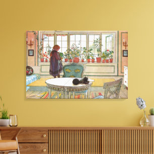 Blume zum Windows von Carl Larsson Leinwanddruck