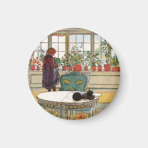 Blume zum Windows von Carl Larsson Magnet