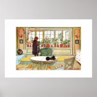 Blume zum Windows von Carl Larsson