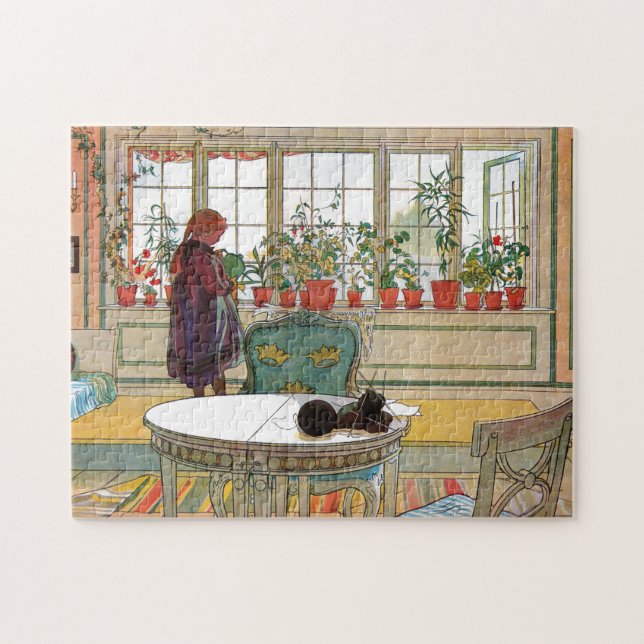 Blume zum Windows von Carl Larsson Puzzle (Horizontal)