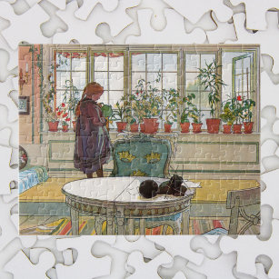 Blume zum Windows von Carl Larsson Puzzle