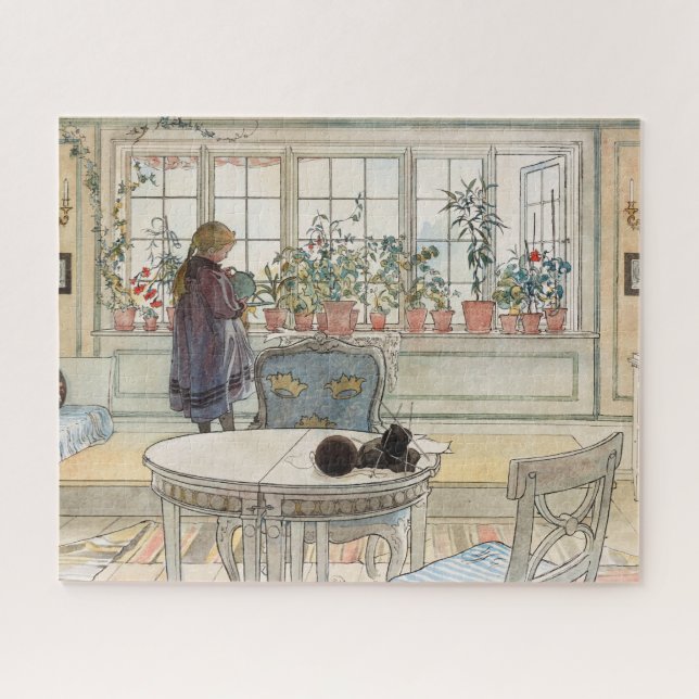 Blume zum Windows von Carl Larsson Puzzle (Horizontal)