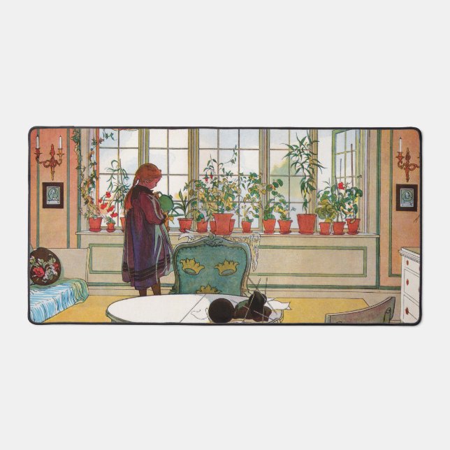 Blume zum Windows von Carl Larsson Schreibtischunterlage (Vorderseite)