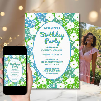 Blume zur Einladung zum Geburtstag von Digital & P