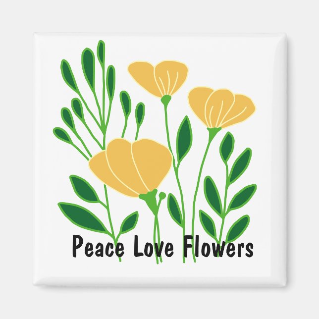 Blume zur Liebe des Friedens Magnet (Vorne)
