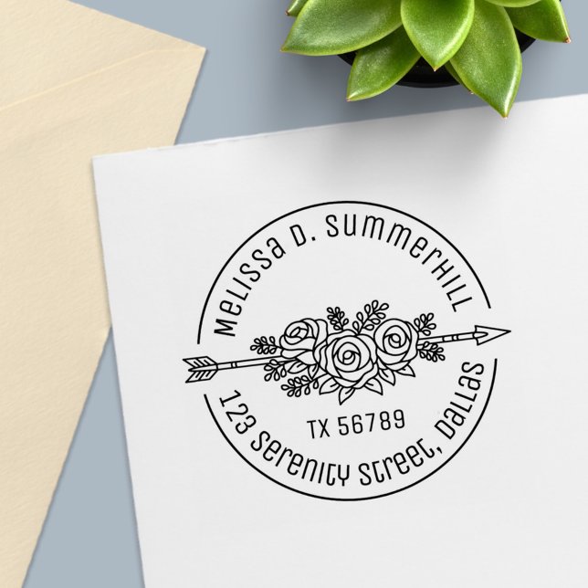 Blume zur Rose von Blumenstraumen Runde Anschrift  Permastempel (Von Creator hochgeladen)