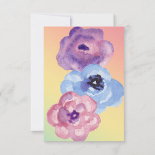 Blume zur Rose von Wasserfarben Dankeskarte