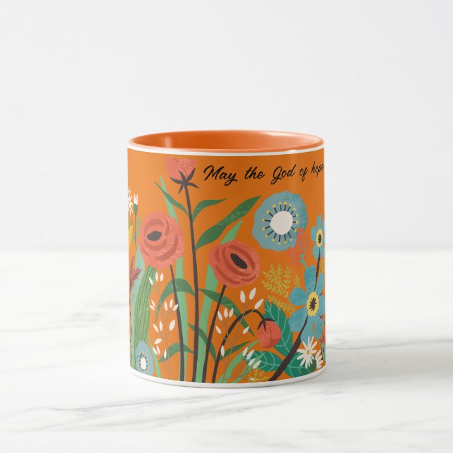 Blume Zwei-Tonen-Kaffee-Tasse Tasse (Zentrum)