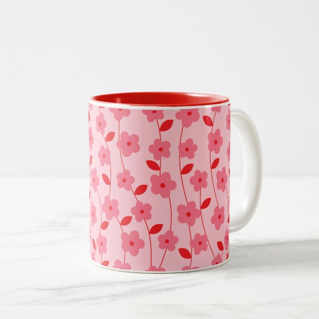 Blume Zweifarbige Tasse (VorderseiteRechts)