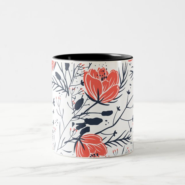 Blume Zweifarbige Tasse (Mittel)