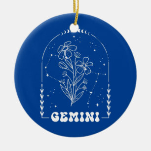 Blume Zwillinge Sternzeichen Juni Astrologie Keramik Ornament