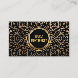 Blumemandala-Muster des GoldBoho Yoga-Lehrer-| Visitenkarte