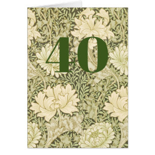 Blumen 40. Geburtstag Falz Grußkarte