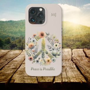 Blumen 70er Retro "Frieden ist möglich" Friedensze Case-Mate iPhone Hülle