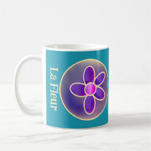 Blumen Abstrakt Lila Aquamarines Hot Pink Kaffeetasse