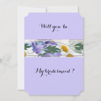 Blumen Abstrakt werden Sie meine Bridesmaid-Karte Save The Date