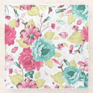 Blumen Abstrakte Eleganz Nahtlose Hintergrund. Glasuntersetzer