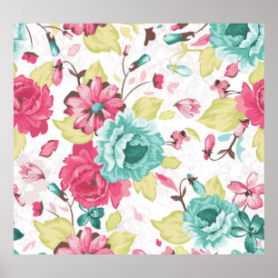 Blumen Abstrakte Eleganz Nahtlose Hintergrund. Poster
