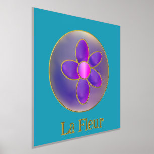 Blumen Abstrakte Lila Aquamarine Hot Pink Gold Foliendrucke