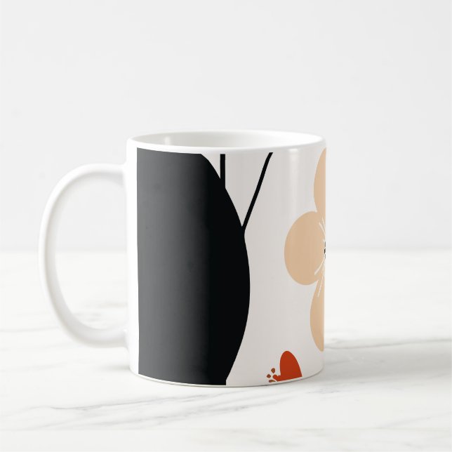 Blumen abstraktes Muster Kaffeetasse (Links)