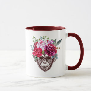 Blumen-Affe-Gesicht Tasse
