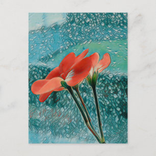 Blumen am Fenster Postkarte