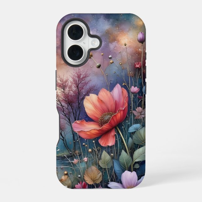 Blumen am Wasser iPhone 16 Hülle (Rückseite)