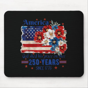Blumen Amerika Flagge 4. Juli Unabhängigkeitstag Mousepad