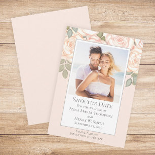 Blumen-Aquarell-Grün Save the Date Koralle Einladung