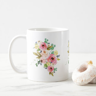 Blumen-Aquarell-Keramik-Tasse Kaffeetasse