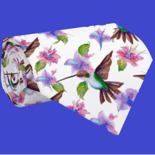Blumen-Aquarell-Kolibri-Blumen-Halstuch Krawatte