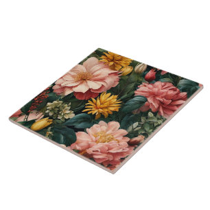 Blumen-Aquarell-Vintage-Popular-Kollektion Fliese