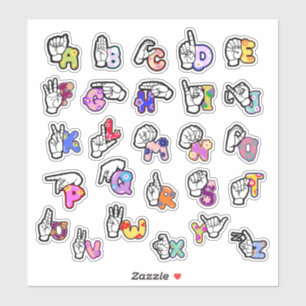 Blumen-ASL-Alphabet-Aufkleber Aufkleber
