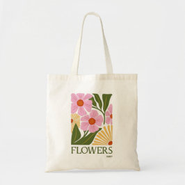 Blumen Ästhetik-Tasche | Vintage-Blumenmuster Tragetasche