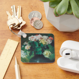 Blumen (auch Rosen) von William Merritt Chase Schlüsselanhänger