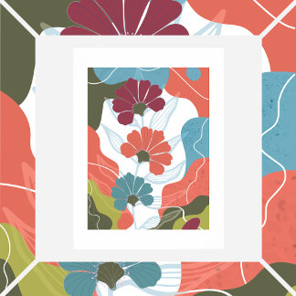 Blumen auf abstraktem Hintergrund Poster