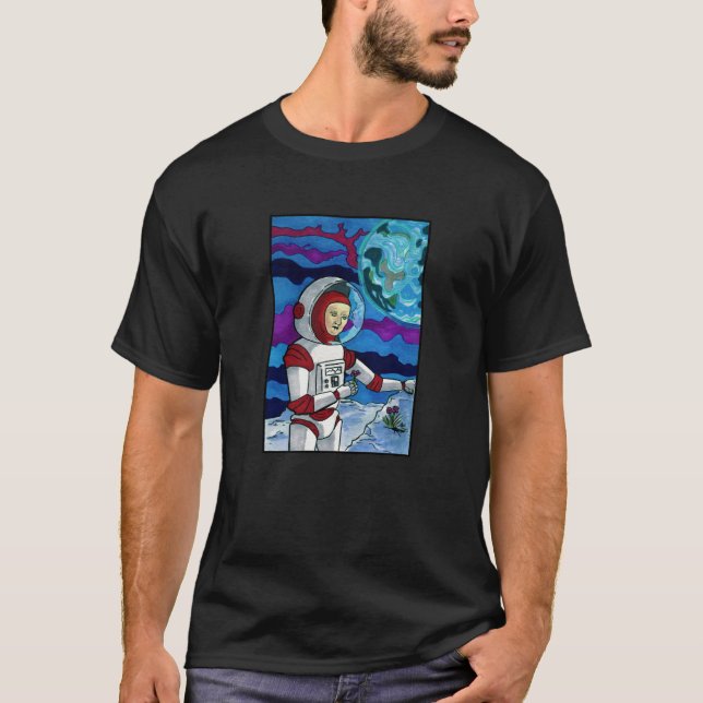 Blumen auf dem Mond T-Shirt (Vorderseite)