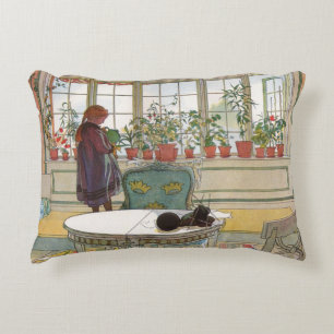 Blumen auf der Fensterbank von Carl Larsson Dekokissen