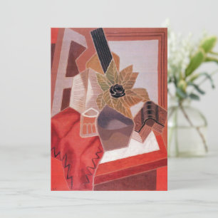 Blumen auf einem Tisch von Juan Gris, Vintage Kubi Einladung