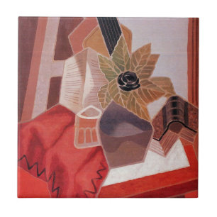 Blumen auf einem Tisch von Juan Gris, Vintage Kubi Fliese