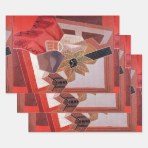 Blumen auf einem Tisch von Juan Gris, Vintage Kubi Geschenkpapier Set
