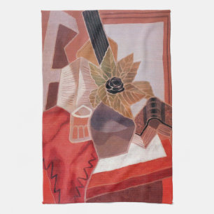 Blumen auf einem Tisch von Juan Gris, Vintage Kubi Geschirrtuch