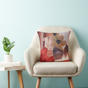 Blumen auf einem Tisch von Juan Gris, Vintage Kubi Kissen