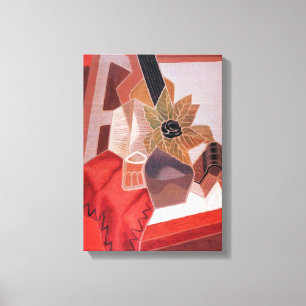 Blumen auf einem Tisch von Juan Gris, Vintage Kubi Leinwanddruck