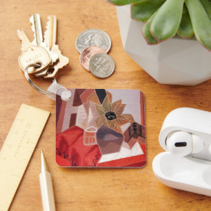 Blumen auf einem Tisch von Juan Gris, Vintage Kubi Schlüsselanhänger