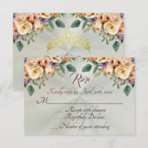 Blumen auf Pastell-Sage Quinceanera RSVP