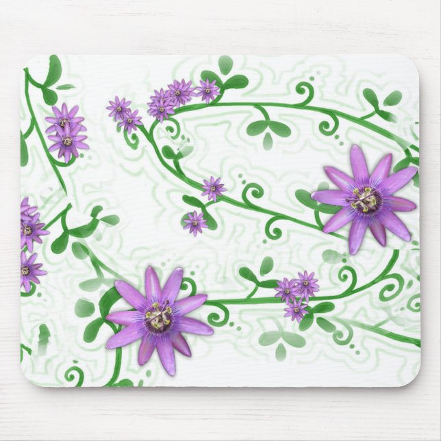 Blumen auf Reben Mousepad (Vorne)