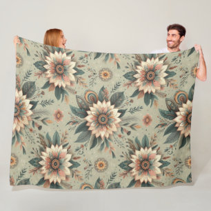 Blumen auf Salbei Fleecedecke