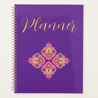 Blumen auf violetter Spirale Planer